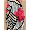 Image 3 : Woven Mermaid Backless Halter Gown w/ Flowers, Size 4/6, Has Tag (Retail $2700), Stains