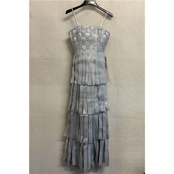 Woven Cocktail Swing Gown, Silver, Size 8, New with Tag (retail $2700)