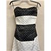 Image 2 : Woven Cocktail Wave Gown, Black & White, Size 2, With Tag (Orig. Retail $2250)