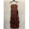 Image 1 : Woven Cocktail Swing Gown, Brown, Size 8, New - No Tag