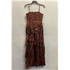 Image 8 : Woven Cocktail Swing Gown, Brown, Size 8, New - No Tag