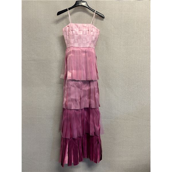 Woven Cocktail Swing Gown, Pink, Size 4, New with Tag (retail $2700), Has stain on strap
