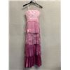 Image 1 : Woven Cocktail Swing Gown, Pink, Size 4, New with Tag (retail $2700), Has stain on strap