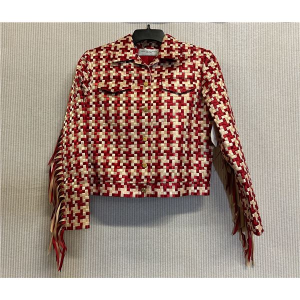 Woven Scarlet-Gold Jacket w/ Hawaii Buttons, Size S, New with Tag (retail $1500)
