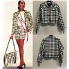 Image 1 : Woven Black-White Fiji Jacket w/ Fringe, Size M, New with Tag (Retail $1500)