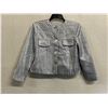 Image 1 : Woven Lt. Gray Button-Front Jacket, No Tag, Faint Stains