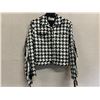 Image 1 : Woven Black-White Fiji Jacket w/ Fringe, Size L, New with Tag (retail $1500)
