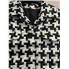 Image 2 : Woven Black-White Jacket w/ Fringe, Size M, New - No Tag