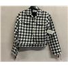 Image 1 : Woven Black-White Fiji Jacket w/ Fringe, Size L, New with Tag (Retail $1500), Faint Stains