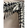 Image 8 : Woven Black-White Fiji Jacket w/ Fringe, Size L, New with Tag (Retail $1500), Faint Stains