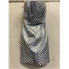 Image 1 : Woven Strapless Cocktail Dress, Silver, Size 4, New - No Tag