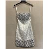 Image 1 : Woven Strapless Cocktail Dress, Gray, Size 2, New - No Tag