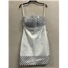 Image 1 : Woven Strapless Cocktail Dress, Silver, Size 12, New with Tag (retail $1500)