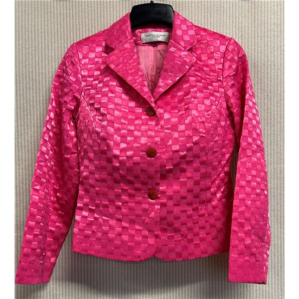 Woven Pink Satin and Chiffon Jacket, Size 8, New, No Tag