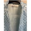 Image 2 : Woven Lt. Gray Satin and Chiffon Jacket, Hidden Magnetic Buttons, No Tag, Faint Stains