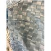 Image 8 : Woven Lt. Gray Satin and Chiffon Jacket, Hidden Magnetic Buttons, No Tag, Faint Stains