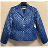 Image 1 : Woven Blue Satin and Chiffon Jacket, Size 10, New with Tag (retail $1250)