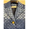 Image 2 : Woven Blue Satin and Chiffon Jacket, Size 10, New with Tag (retail $1250)