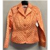 Image 1 : Woven Tangerine Satin and Chiffon Jacket, Size S, New with Tag