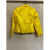 Image 8 : Woven Canary Satin and Chiffon Jacket, Size 4, Has Tag, Missing Buttons (Retail $1250)
