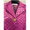 Image 2 : Woven Magenta Satin and Chiffon Jacket, Size 4, New with Tag (Retail $1250)