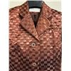 Image 2 : Woven Brown Satin and Chiffon Jacket, Size 6, New with Tag (Retail $1250)