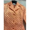 Image 2 : Woven Peach Satin and Chiffon Jacket, Size 6, New with Tag (Retail $1250)