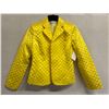 Image 1 : Woven Yellow Satin and Chiffon Jacket, Size 4, New with Tag, Missing Buttons (Retail $1250)
