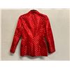 Image 8 : Woven Solid Double Button Blazer - Satin, Red, Size 8, New with Tag (retail $1650)