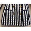 Image 3 : Woven Striped Double Button Blazer - Satin, Navy & White, Size 2, New with Tag (retail $1650)(faint