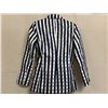 Image 8 : Woven Striped Double Button Blazer - Satin, Navy & White, Size 2, New with Tag (retail $1650)(faint