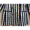 Image 3 : Woven Striped Double Button Blazer - Satin, Navy & White, Size 4, New with Tag (retail $1650)(faint