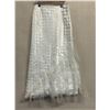 Image 1 : Long Woven White Satin & Chiffon Skirt w/ Ribbon Ties, Size 6, New with Tag (Orig. Retail $750)