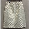 Image 1 : Woven Ivory/White Satin Skirt, No Tag, (Retail $500), Has Faint Stains