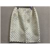 Image 4 : Woven Ivory/White Satin Skirt, No Tag, (Retail $500), Has Faint Stains