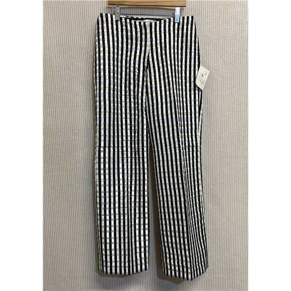 Woven Striped Pants, White & Black, Size 8, New with Tag (retail $800)
