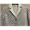 Image 2 : Woven Cocktail Coat, Silver, Size 2, New with Tag (retail $1950)