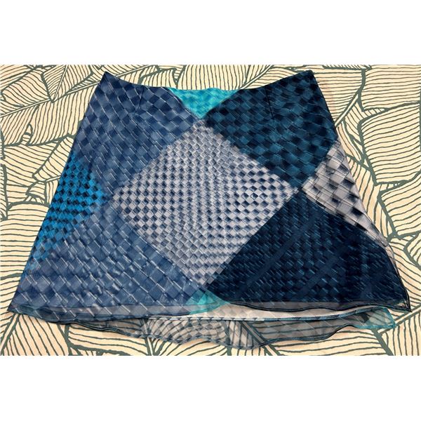 Chiffon Overlay Mini Skirt, Blue, Size 6, New with Tag (retail $120)