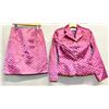 Image 1 : Woven Rose Satin and Chiffon Jacket & Skirt, Size 4, New with Tag (Orig. Retail $1750)