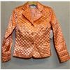 Image 2 : Woven Peach Satin and Chiffon Jacket & Skirt, Size 4, New with Tag (Original Retail $1750)