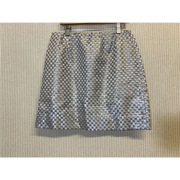 Woven Gray Satin Skirt, No Tag, Size Unknown. Waist Approx. 28" to 30"