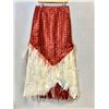 Image 1 : Long Woven Satin & Chiffon Russet Skirt w/ Chiffon Ribbon Ties, Size 8 (waist was taken in)