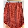 Image 2 : Long Woven Satin & Chiffon Russet Skirt w/ Chiffon Ribbon Ties, Size 8 (waist was taken in)