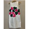 Image 1 : Woven White Satin and Chiffon Cocktail Dress w/ Hearts, Size 8, (Orig. Retail $1600)