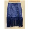 Image 1 : Woven Navy Blue Satin Oahu Skirt, Size 2, New with Tag (Orig. Retail $550)
