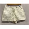 Image 1 : Woven Cream Satin Zippered Shorts, Lined, Size 4, New w/ Tag (Original Retail $250)