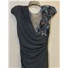 Image 2 : Long Black Cocktail Dress w/ Draped Detail, No Tag, Size Unknown (maybe size 6)