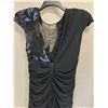 Image 8 : Long Black Cocktail Dress w/ Draped Detail, No Tag, Size Unknown (maybe size 6)