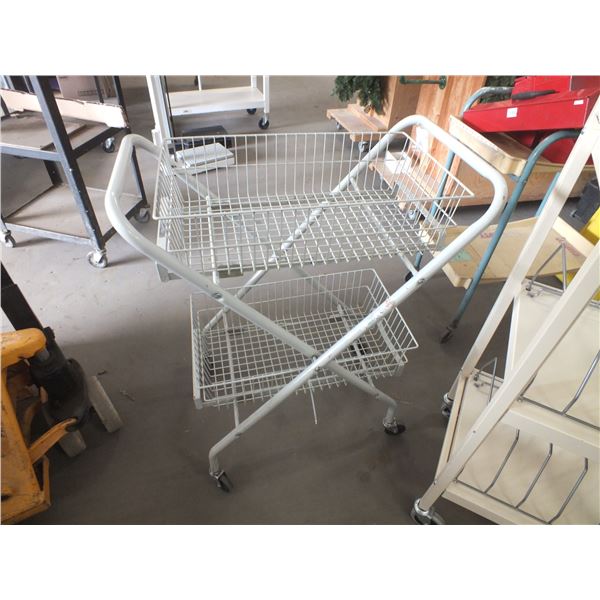 2 Metal Carts On Wheels