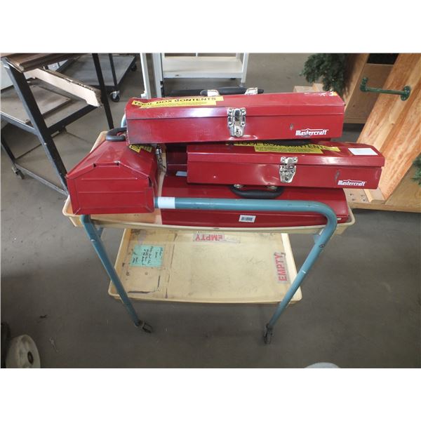Cart On Wheels w/ 6 Small Tool Boxes